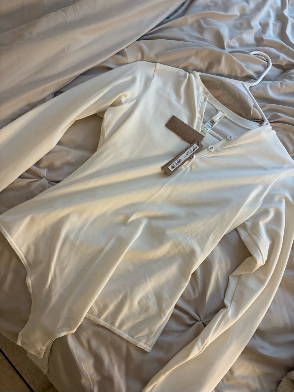 Skims Women’s Cream Henley Long-Sleeve Top